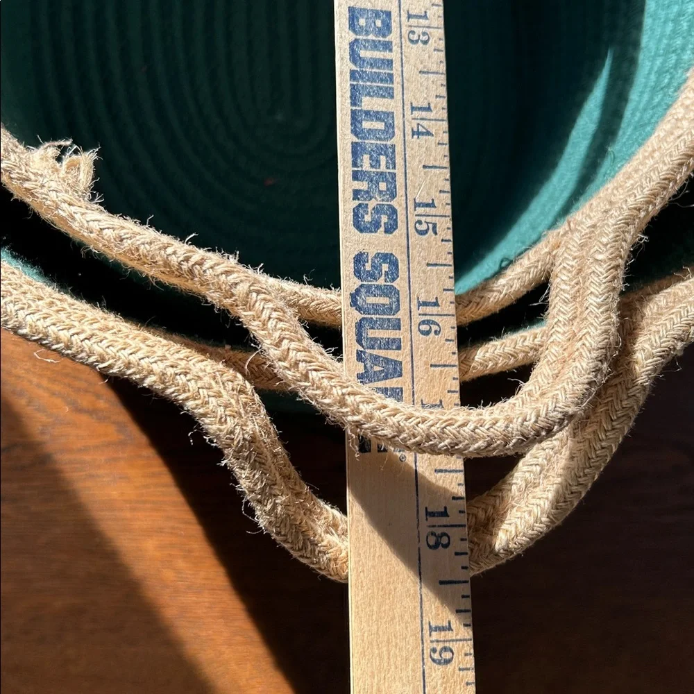 Green & Tan Woven Baskets, set of 2, soft, pliable, but sturdy! Nested together.